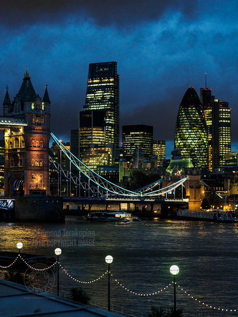 London skyline showing modern and historic buildings