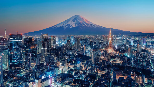 Tokyo skyline with Mt. Fuji in the background