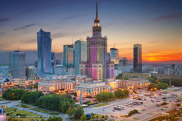 Warsaw skyline showing modern buildings