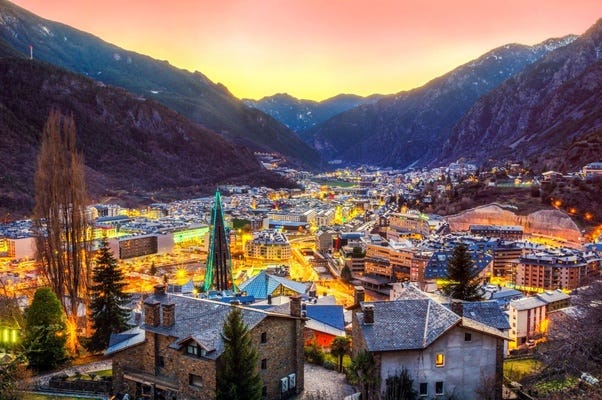 Andorra's picturesque mountain landscape with a village nestled in the valley