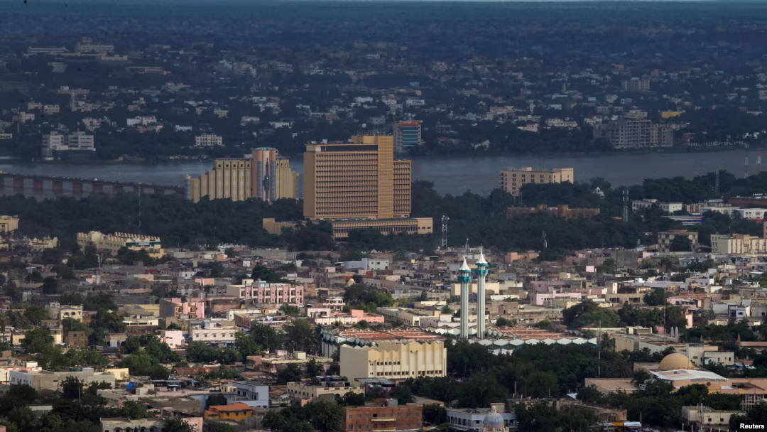 Bamako skyline showing modern and traditional buildings
