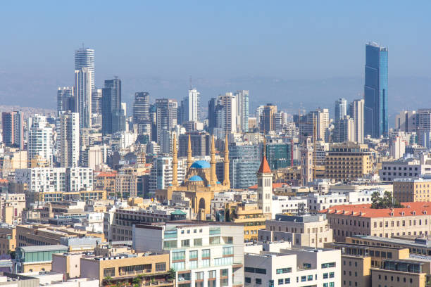 Beirut skyline showing modern and historic buildings
