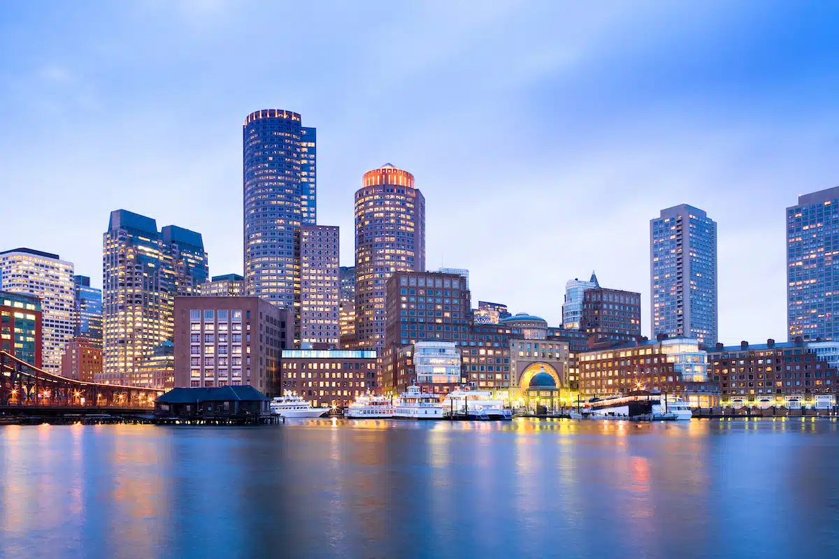 Boston skyline showcasing Massachusetts urban development