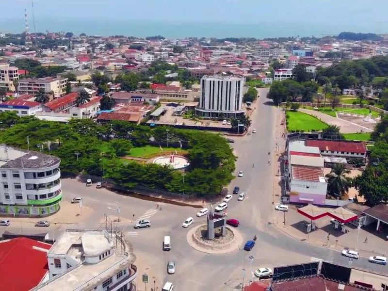 Bujumbura skyline showing the city center and Lake Tanganyika