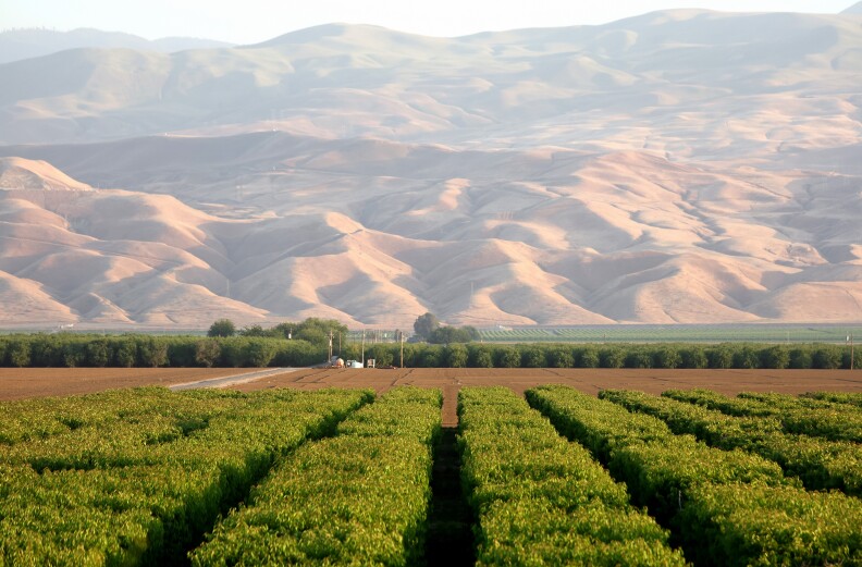 Central Valley California agricultural landscape and city