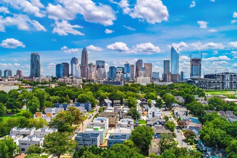 Charlotte North Carolina skyline with modern development