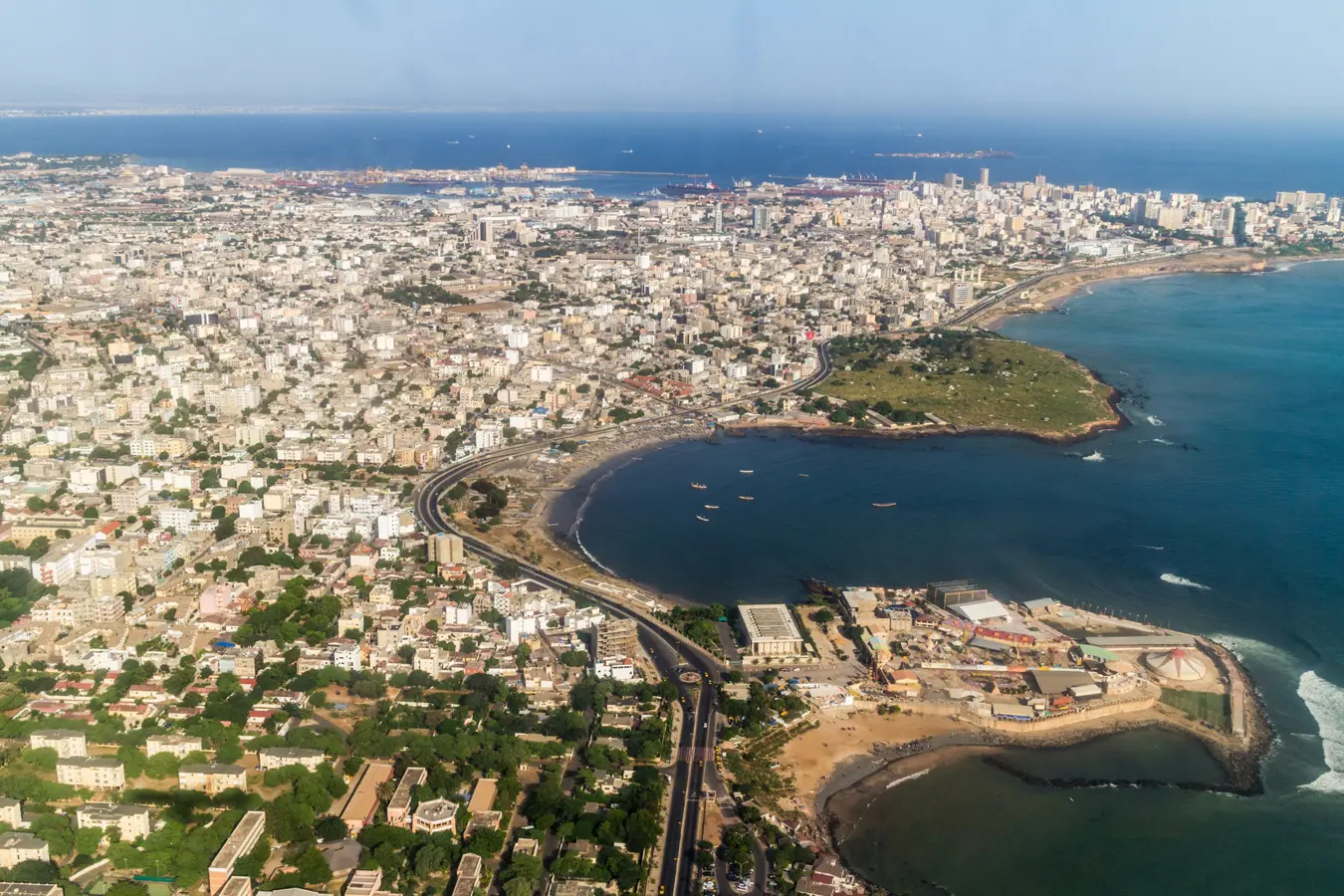 Dakar skyline showing modern development alongside traditional architecture