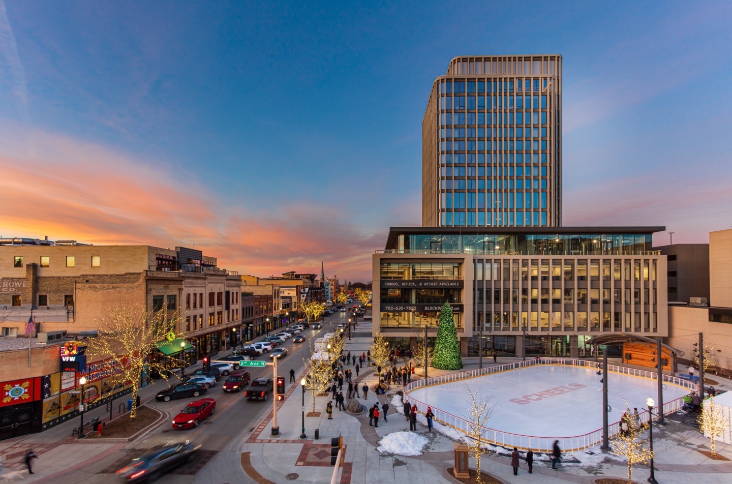 Fargo North Dakota skyline with modern development