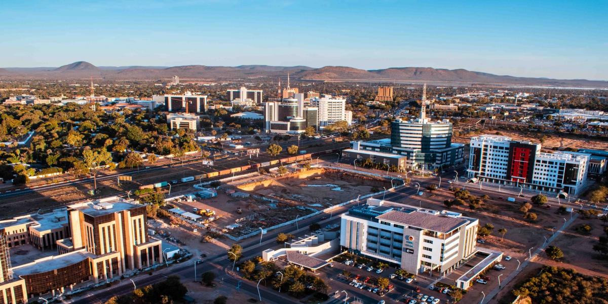 Gaborone skyline showing modern urban development