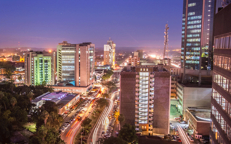 Harare skyline showing modern buildings and development