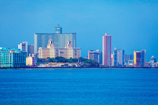 Havana skyline showing colonial architecture