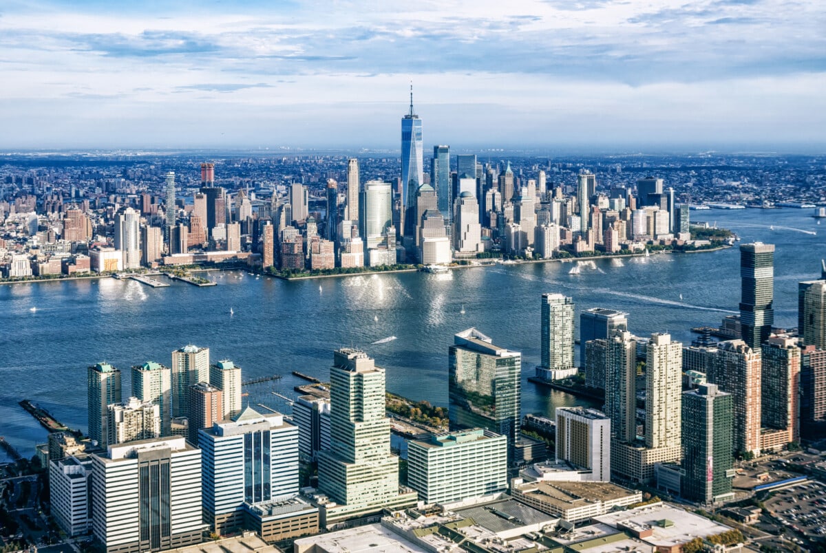 Jersey City skyline with modern development