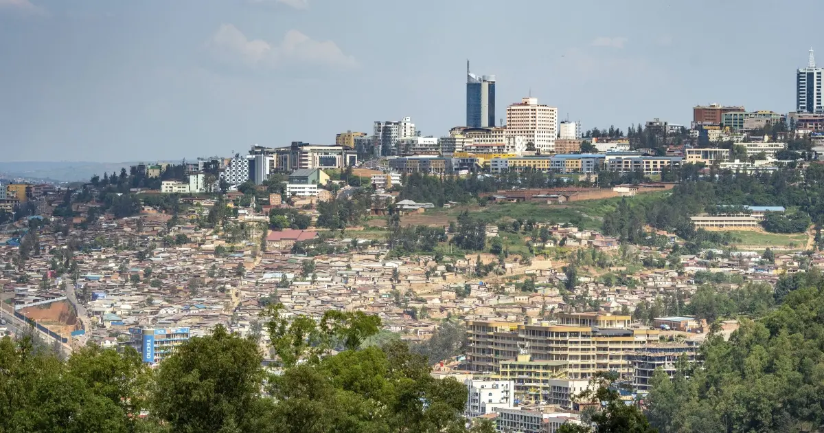 Kigali skyline showing modern buildings and development
