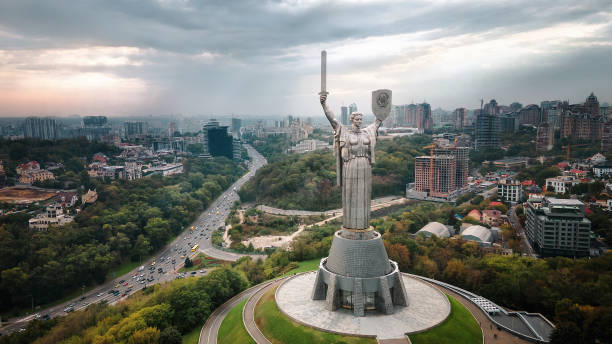 Kyiv skyline showing modern and historic buildings