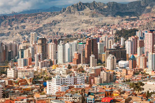 La Paz skyline with Illimani mountain in the background