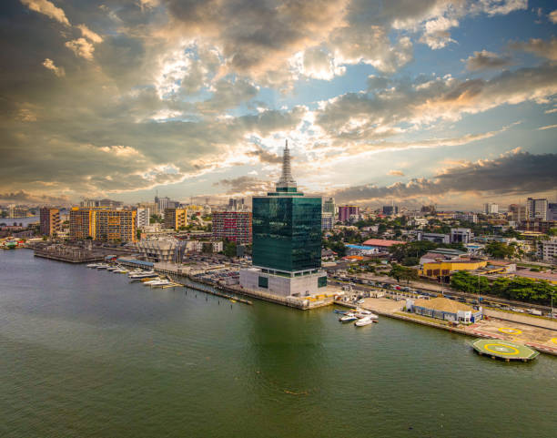 Lagos skyline showing modern development and Eko Atlantic City