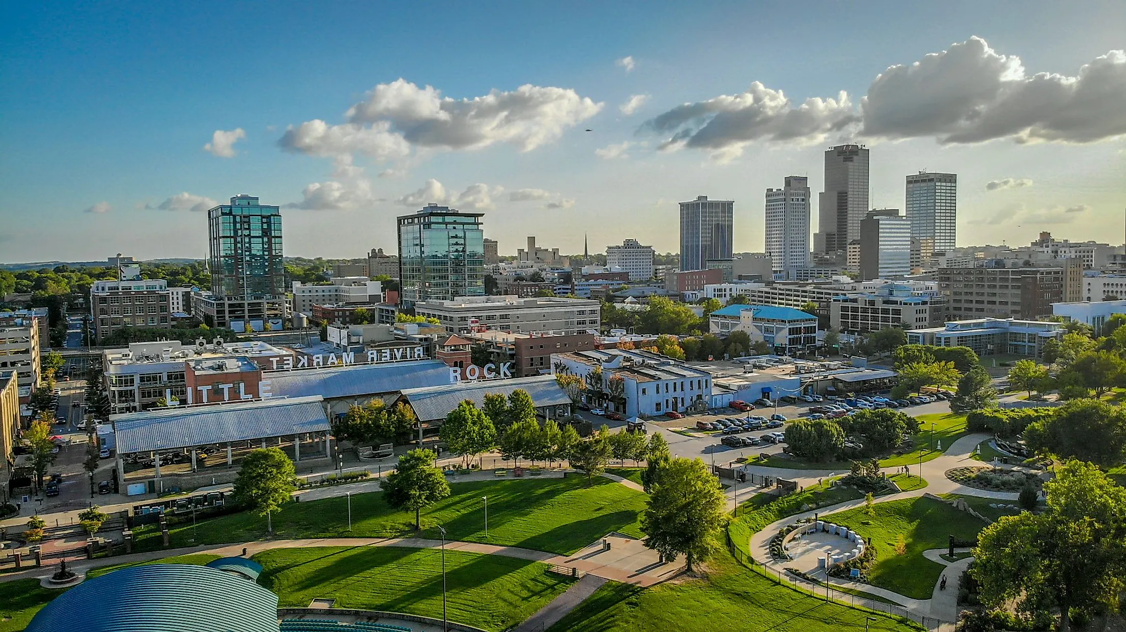 Little Rock Arkansas skyline with modern development