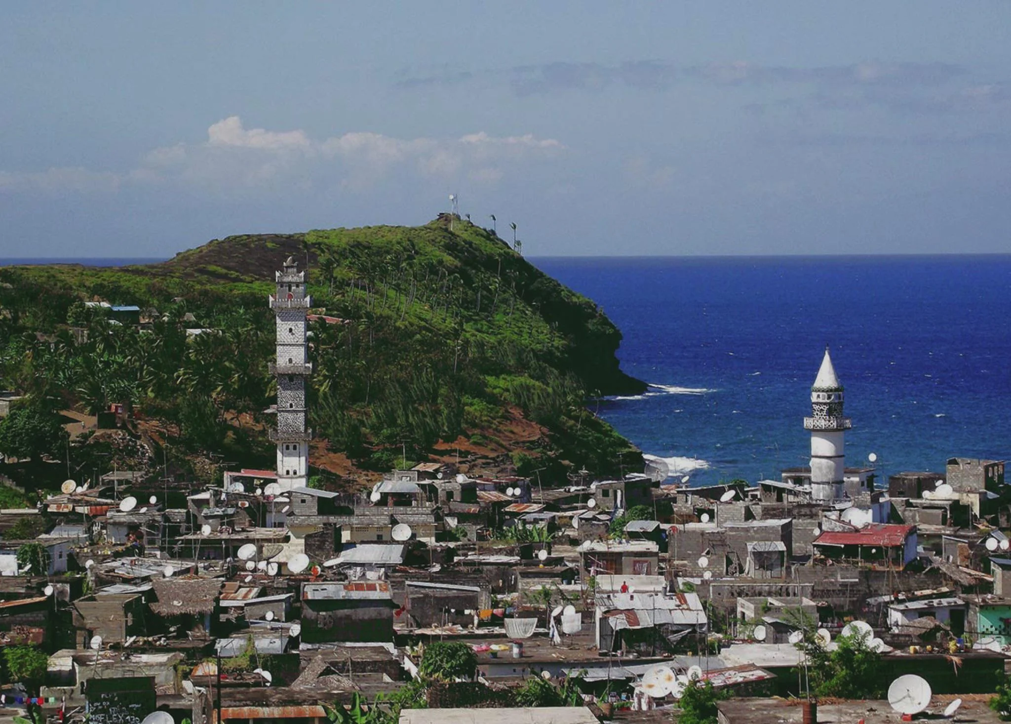 Moroni waterfront with traditional and modern buildings