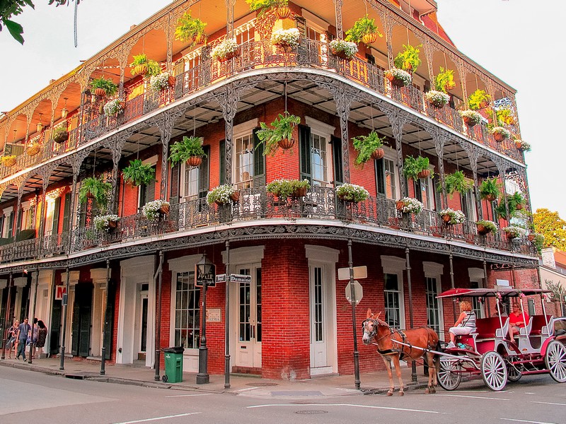 New Orleans French Quarter with historic architecture and vibrant streets