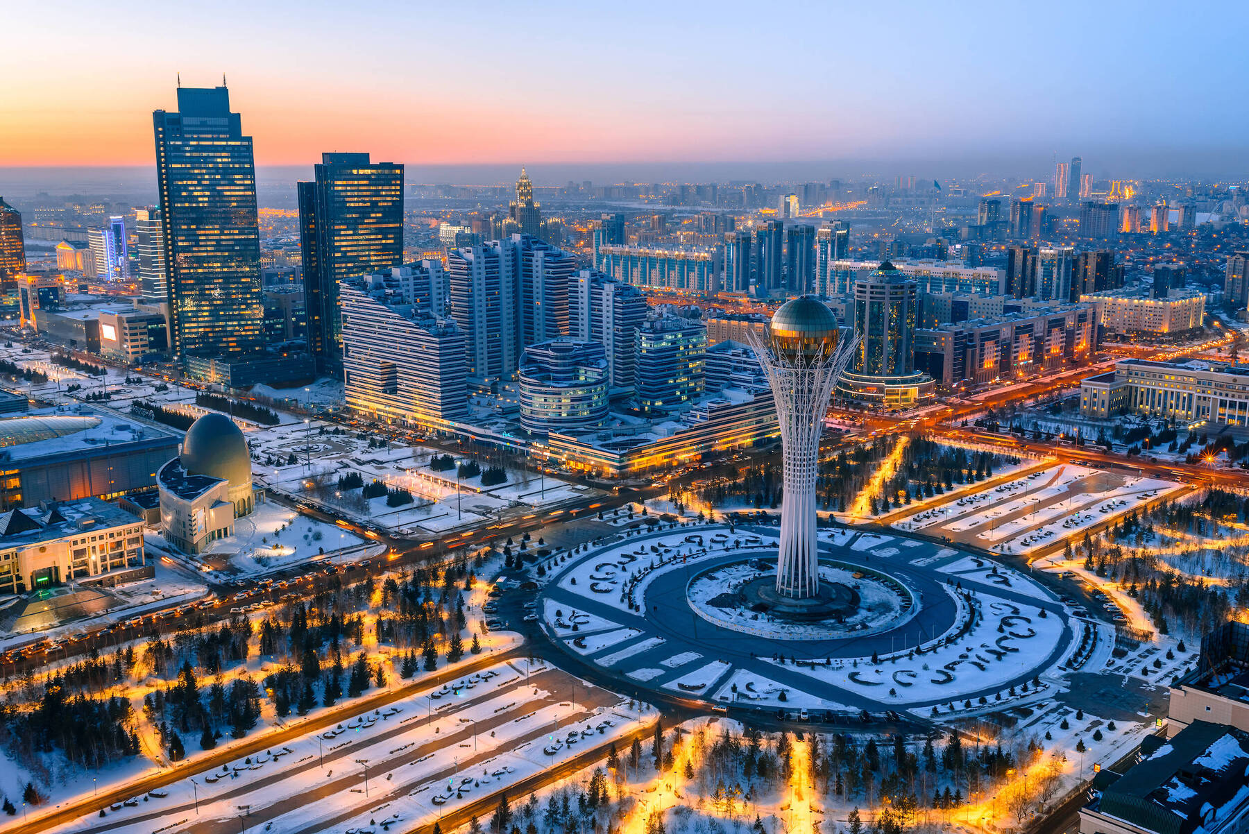 Nur-Sultan (Astana) skyline showing modern architecture