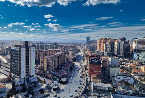 Pristina skyline showing modern development and historic elements