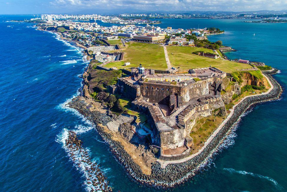 San Juan Puerto Rico skyline with ocean view