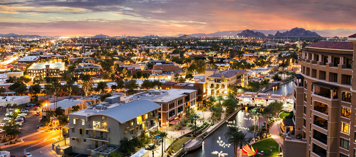 Scottsdale Arizona luxury homes with desert mountain backdrop