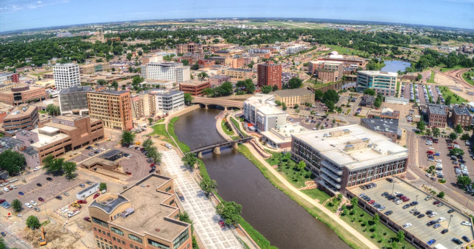 Sioux Falls South Dakota skyline with modern development