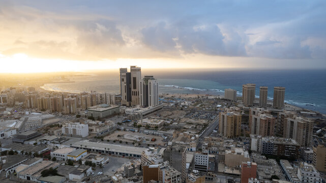 Tripoli skyline showing mix of modern and traditional architecture