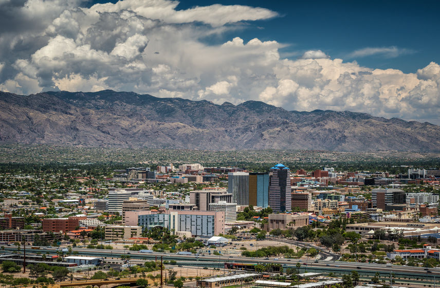 Sierra Vista Arizona with Huachuca Mountains and Fort Huachuca