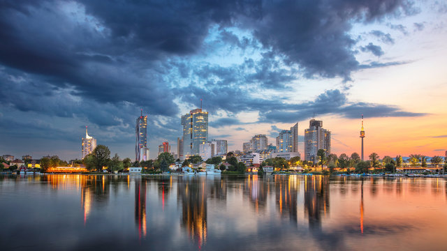 Vienna skyline showing modern and historic buildings