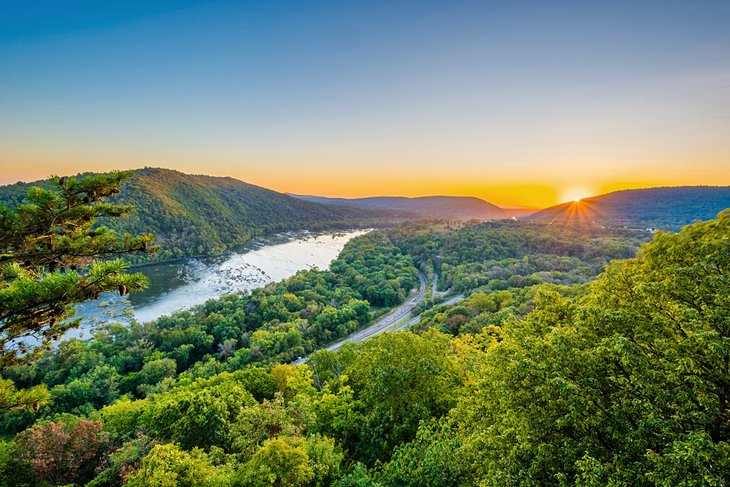 West Virginia scenic mountain landscape with river