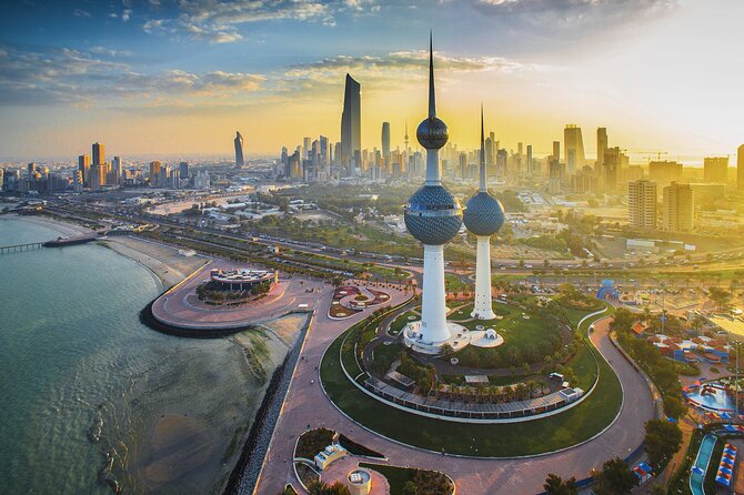 Kuwait City skyline showing modern buildings and traditional architecture