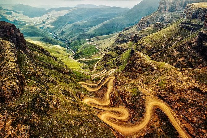 Lesotho mountain landscape with traditional villages