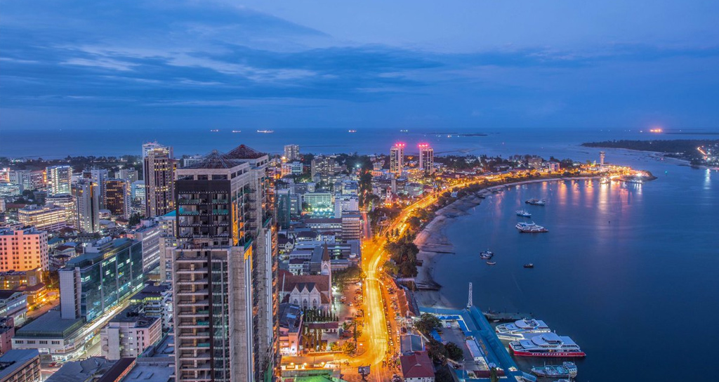 Dar es Salaam skyline showing modern development and harbor