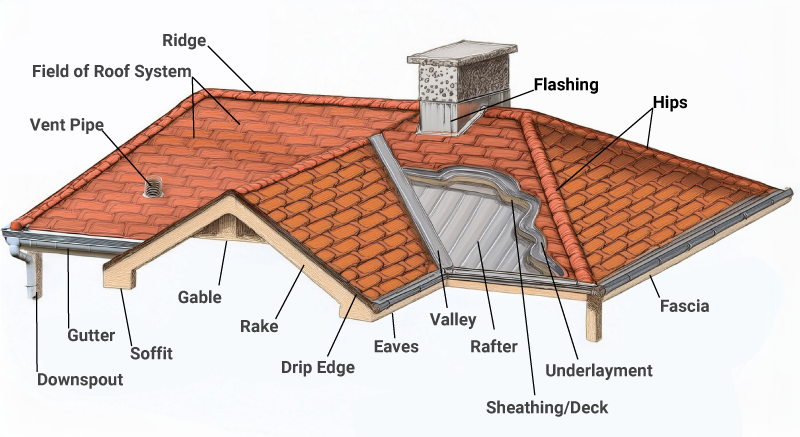 Professional roofing components installation ridge vents flashing drip edge underlayment ice water shield ventilation