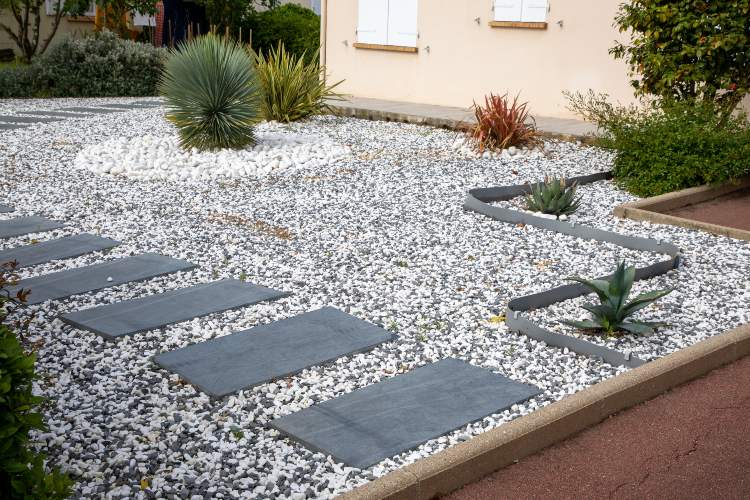 rock gravel landscaping cost guide pea gravel river rock decomposed granite lava rock crushed stone beach pebbles marble chips flagstone rock garden gravel path decorative stone landscape fabric edging base prep xeriscape before after