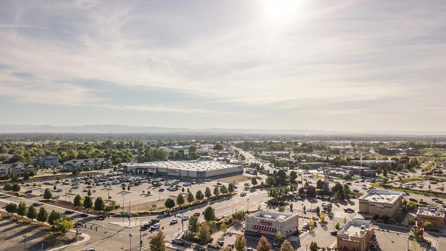 Nampa Idaho aerial view with Treasure Valley