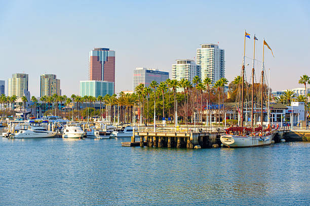 Long Beach skyline with port and waterfront