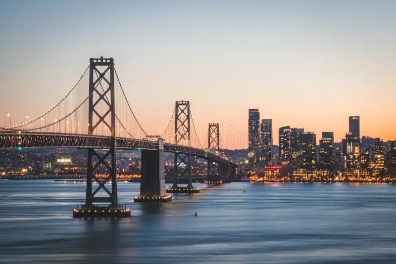 San Francisco skyline with Bay Bridge and Financial District