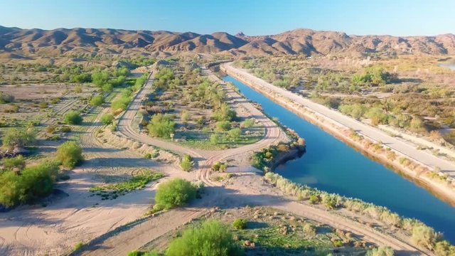 Yuma Arizona desert landscape with agricultural fields and Colorado River