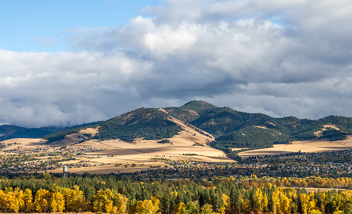 Missoula Montana at the confluence of five valleys