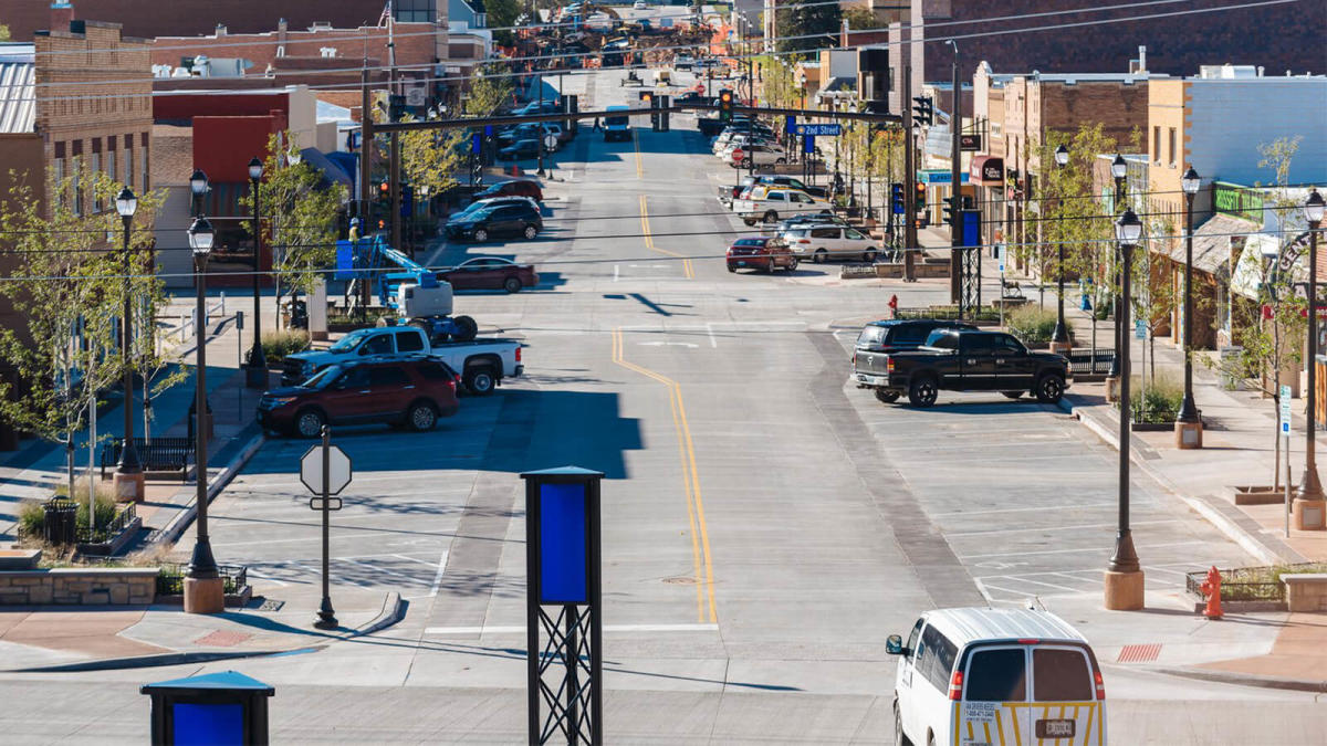 Gillette Wyoming downtown with coal country skyline