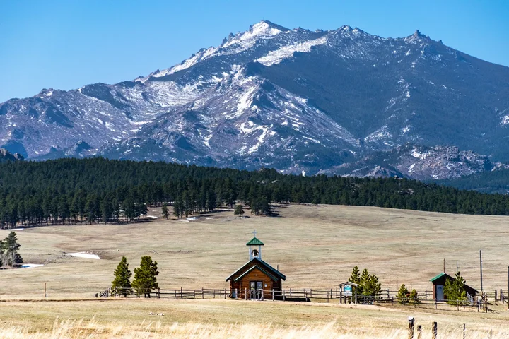 Laramie Peak and Platte County landscape near Wheatland Wyoming