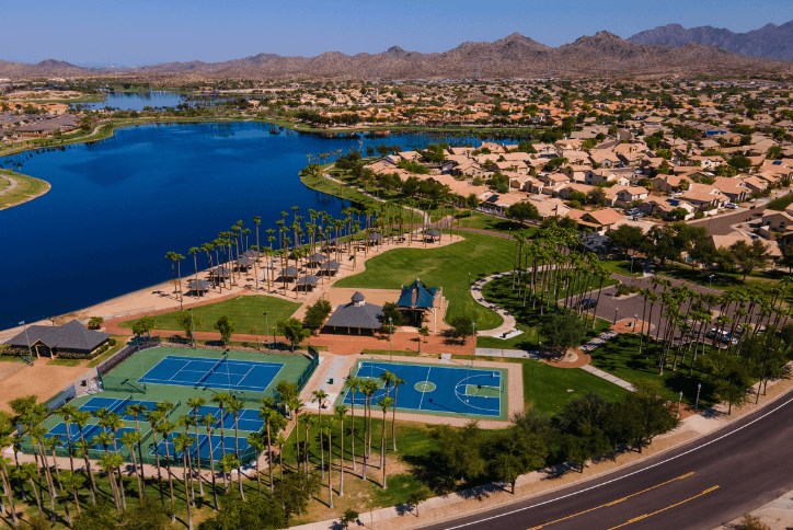 Goodyear Arizona Estrella Mountain Ranch and suburban landscape