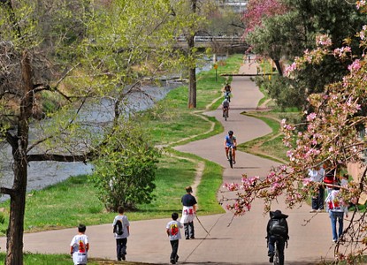 Parker Colorado Mainstreet and Cherry Creek Trail