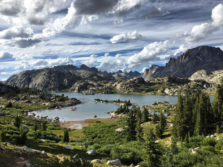 Wind River Range and Pinedale Wyoming landscape with Fremont Lake