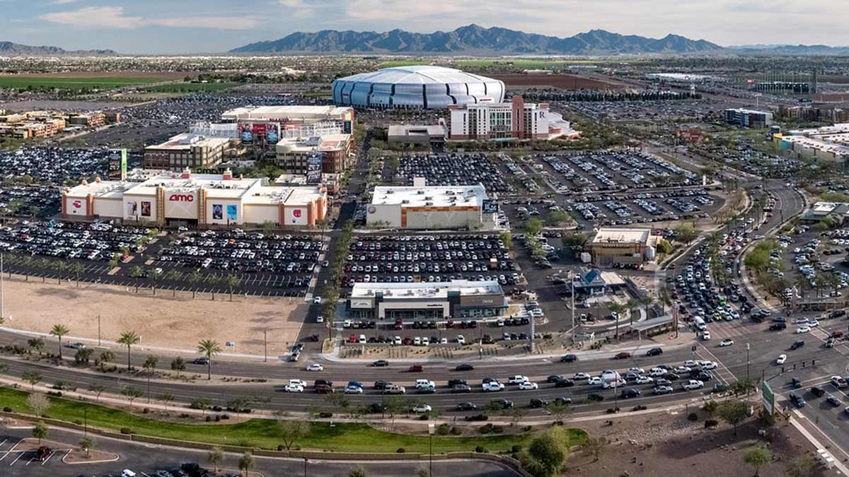 Glendale Arizona with State Farm Stadium and West Valley