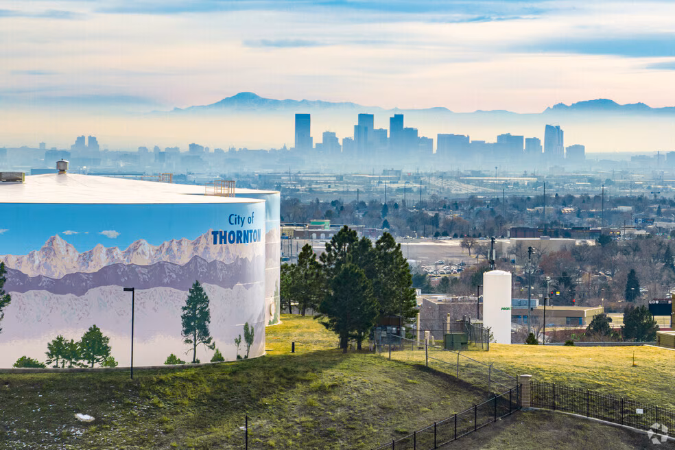 Thornton Colorado with Denver skyline