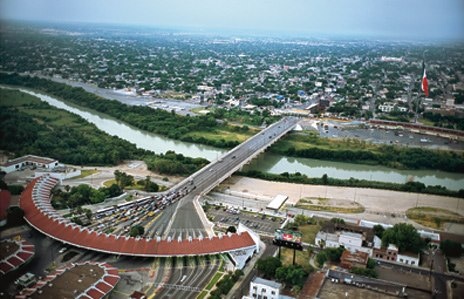 Laredo Texas World Trade Bridge and Rio Grande border